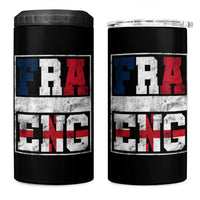 FRA ENG France England Flag Graphic 4 in 1 Can Cooler Tumbler French English Country Pride