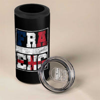 FRA ENG France England Flag Graphic 4 in 1 Can Cooler Tumbler French English Country Pride
