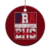 FRA ENG France England Flag Graphic Ceramic Ornament French English Country Pride