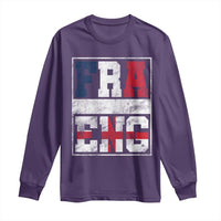 FRA ENG France England Flag Graphic Long Sleeve Shirt French English Country Pride