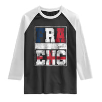 FRA ENG France England Flag Graphic Raglan Shirt French English Country Pride