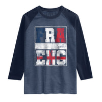 FRA ENG France England Flag Graphic Raglan Shirt French English Country Pride