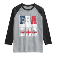 FRA ENG France England Flag Graphic Raglan Shirt French English Country Pride