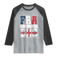 FRA ENG France England Flag Graphic Raglan Shirt French English Country Pride