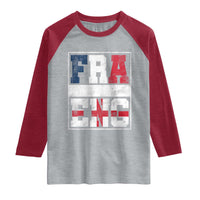 FRA ENG France England Flag Graphic Raglan Shirt French English Country Pride