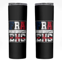 FRA ENG France England Flag Graphic Skinny Tumbler French English Country Pride