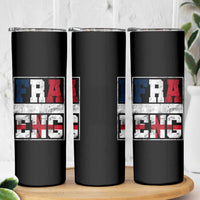FRA ENG France England Flag Graphic Skinny Tumbler French English Country Pride