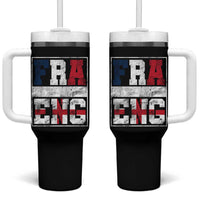 FRA ENG France England Flag Graphic Tumbler With Handle French English Country Pride
