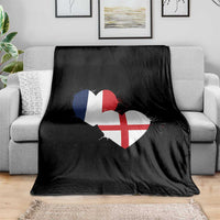 France England Flag Hearts Splatter Graphic Throw Blanket Anglo English French Heritage Love Unity
