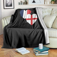 France England Flag Hearts Splatter Graphic Throw Blanket Anglo English French Heritage Love Unity