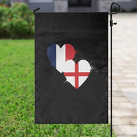 France England Flag Hearts Splatter Graphic Garden Flag Anglo English French Heritage Love Unity