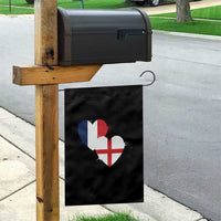 France England Flag Hearts Splatter Graphic Garden Flag Anglo English French Heritage Love Unity