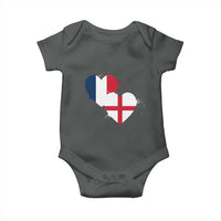 France England Flag Hearts Splatter Graphic Baby Onesie Anglo English French Heritage Love Unity