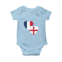 France England Flag Hearts Splatter Graphic Baby Onesie Anglo English French Heritage Love Unity
