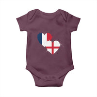 France England Flag Hearts Splatter Graphic Baby Onesie Anglo English French Heritage Love Unity