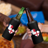 France England Flag Hearts Splatter Graphic 4 in 1 Can Cooler Tumbler Anglo English French Heritage Love Unity