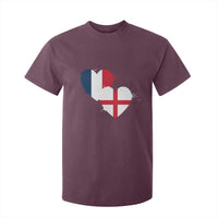 France England Flag Hearts Splatter Graphic T Shirt For Kid Anglo English French Heritage Love Unity