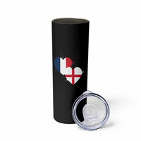 France England Flag Hearts Splatter Graphic Skinny Tumbler Anglo English French Heritage Love Unity
