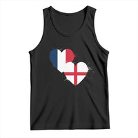 France England Flag Hearts Splatter Graphic Tank Top Anglo English French Heritage Love Unity