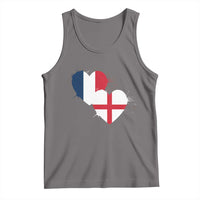 France England Flag Hearts Splatter Graphic Tank Top Anglo English French Heritage Love Unity
