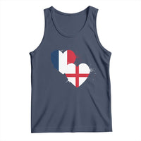 France England Flag Hearts Splatter Graphic Tank Top Anglo English French Heritage Love Unity