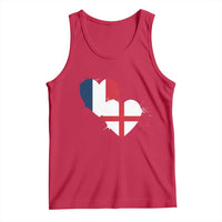 France England Flag Hearts Splatter Graphic Tank Top Anglo English French Heritage Love Unity