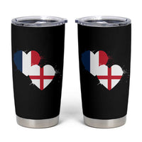 France England Flag Hearts Splatter Graphic Tumbler Cup Anglo English French Heritage Love Unity