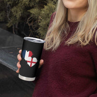 France England Flag Hearts Splatter Graphic Tumbler Cup Anglo English French Heritage Love Unity