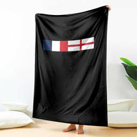 France England Dual Flag Graphic Throw Blanket Anglo English French Heritage Mixed Roots Pride Match Day