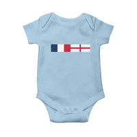 France England Dual Flag Graphic Baby Onesie Anglo English French Heritage Mixed Roots Pride Match Day