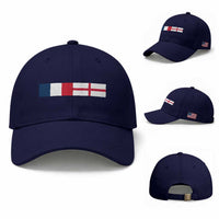 France England Dual Flag Graphic Baseball Cap Anglo English French Heritage Mixed Roots Pride Match Day