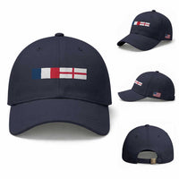 France England Dual Flag Graphic Baseball Cap Anglo English French Heritage Mixed Roots Pride Match Day