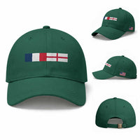France England Dual Flag Graphic Baseball Cap Anglo English French Heritage Mixed Roots Pride Match Day