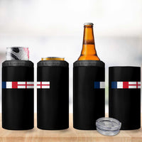France England Dual Flag Graphic 4 in 1 Can Cooler Tumbler Anglo English French Heritage Mixed Roots Pride Match Day