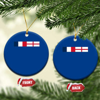 France England Dual Flag Graphic Ceramic Ornament Anglo English French Heritage Mixed Roots Pride Match Day