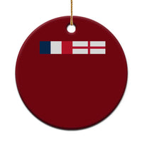 France England Dual Flag Graphic Ceramic Ornament Anglo English French Heritage Mixed Roots Pride Match Day