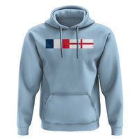 France England Dual Flag Graphic Hoodie Anglo English French Heritage Mixed Roots Pride Match Day