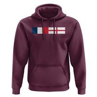 France England Dual Flag Graphic Hoodie Anglo English French Heritage Mixed Roots Pride Match Day
