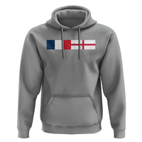 France England Dual Flag Graphic Hoodie Anglo English French Heritage Mixed Roots Pride Match Day