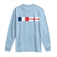 France England Dual Flag Graphic Long Sleeve Shirt Anglo English French Heritage Mixed Roots Pride Match Day