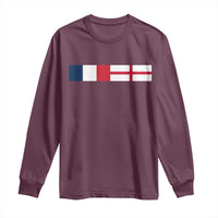 France England Dual Flag Graphic Long Sleeve Shirt Anglo English French Heritage Mixed Roots Pride Match Day