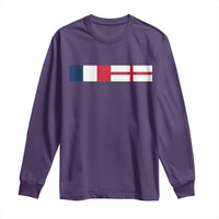 France England Dual Flag Graphic Long Sleeve Shirt Anglo English French Heritage Mixed Roots Pride Match Day