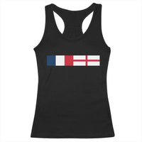 France England Dual Flag Graphic Racerback Tank Top Anglo English French Heritage Mixed Roots Pride Match Day
