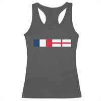 France England Dual Flag Graphic Racerback Tank Top Anglo English French Heritage Mixed Roots Pride Match Day