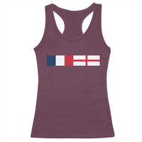 France England Dual Flag Graphic Racerback Tank Top Anglo English French Heritage Mixed Roots Pride Match Day