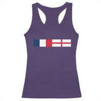 France England Dual Flag Graphic Racerback Tank Top Anglo English French Heritage Mixed Roots Pride Match Day