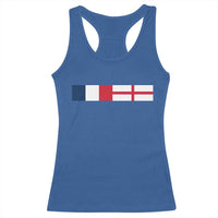 France England Dual Flag Graphic Racerback Tank Top Anglo English French Heritage Mixed Roots Pride Match Day