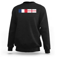 France England Dual Flag Graphic Sweatshirt Anglo English French Heritage Mixed Roots Pride Match Day