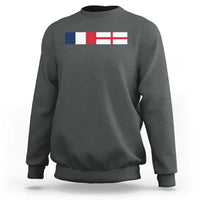 France England Dual Flag Graphic Sweatshirt Anglo English French Heritage Mixed Roots Pride Match Day
