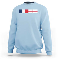France England Dual Flag Graphic Sweatshirt Anglo English French Heritage Mixed Roots Pride Match Day